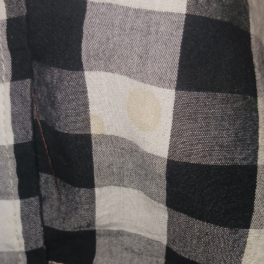 Chic Plaid Button Down Shirt in Black and Tan - Picture 3 of 3